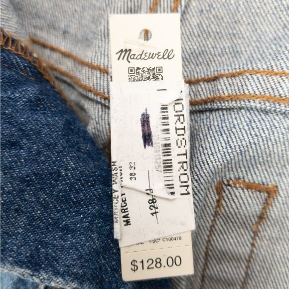 Madewell Men’s Relaxed Fit Jeans 38x32 Medium Wash Denim Factory Distressed - Picture 8 of 16